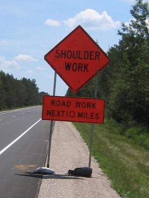 Shoulder work next 10 miles